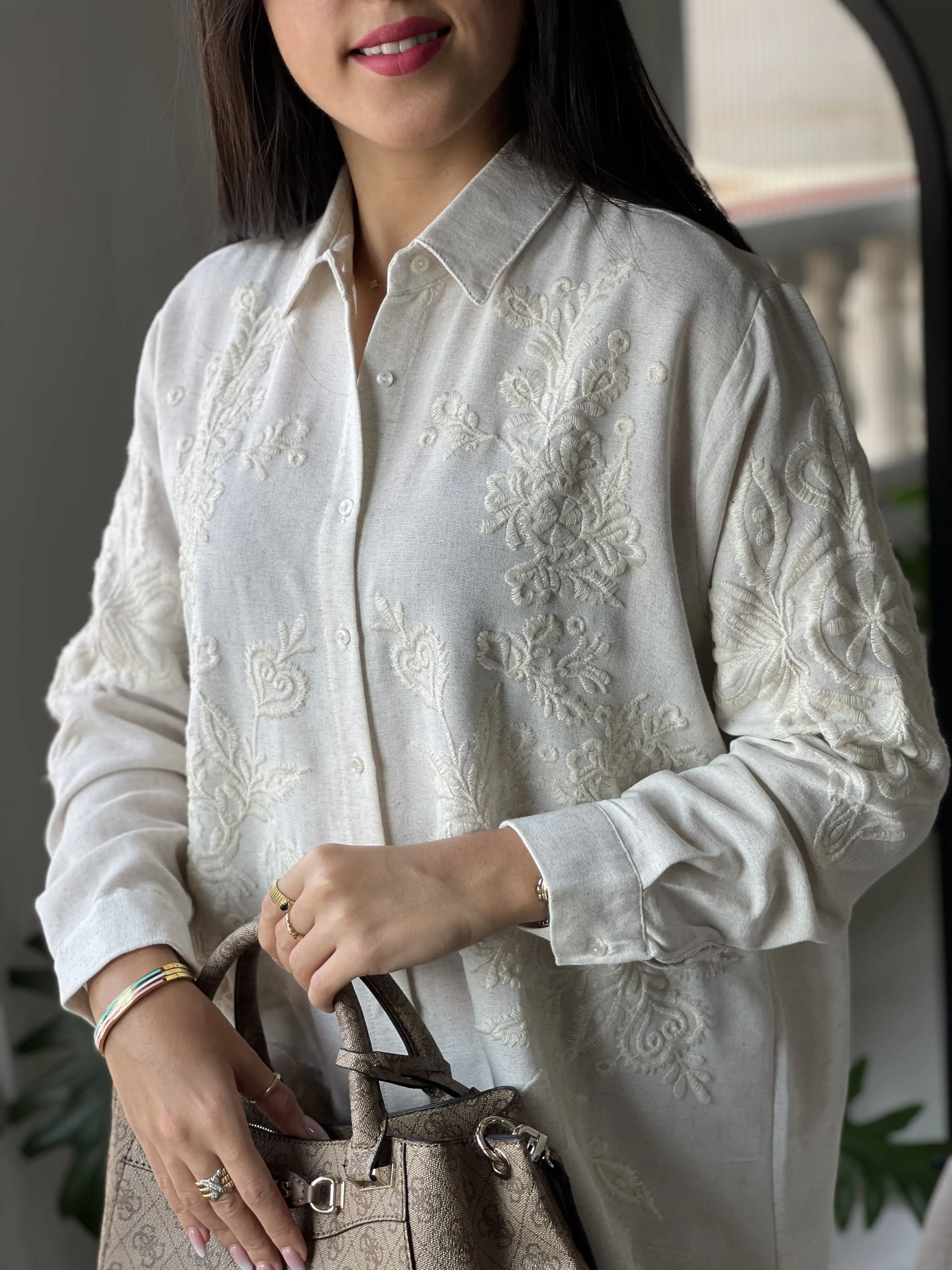 شومیز لینن اورجینال ترک طرح ساریس